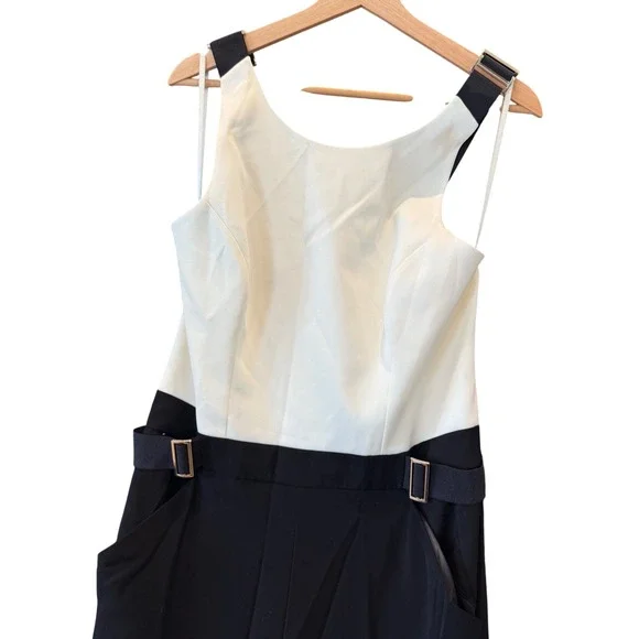 Ted Baker London Jumpsuit Wide Leg cross back lyda Ivory Black - Picture 2 of 9